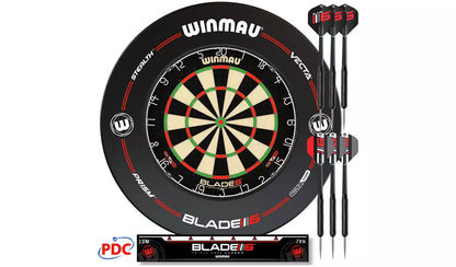 Winmau Blade 6 Professional Dartboard Surround and Darts Set