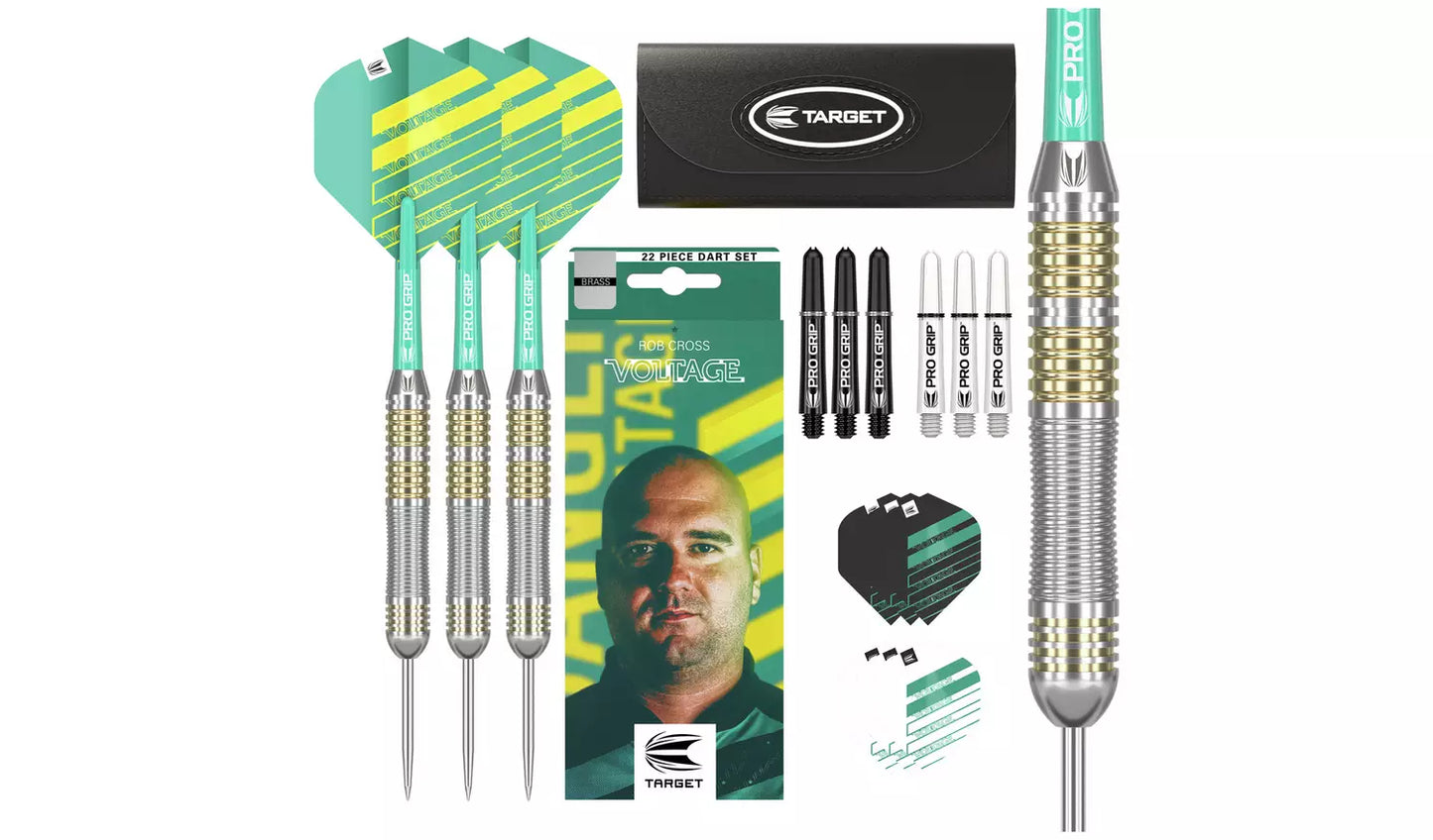 Target Rob Cross 22g Brass Darts Set and Dart Wallet