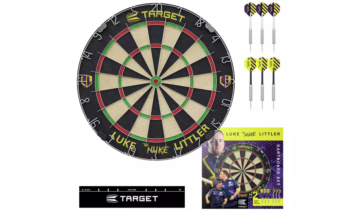 Target Luke Littler Dartboard and Darts Set