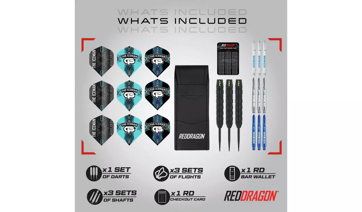 Red Dragon Gerwyn Price Iceman 22g Brass Darts Set