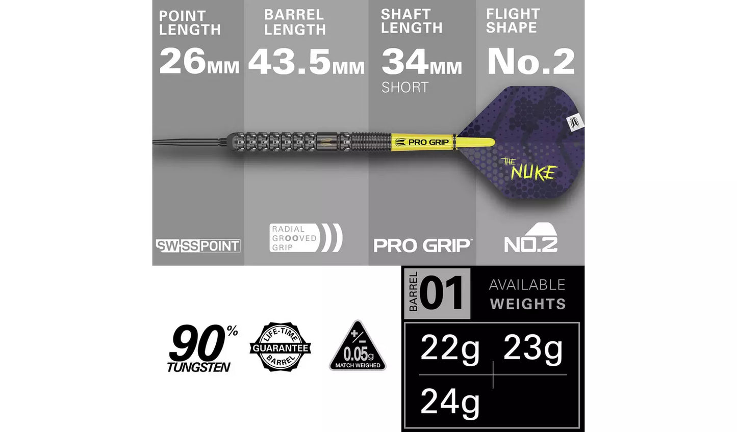 Target Luke Littler Gen 1 90% Tungsten 23g Darts Set