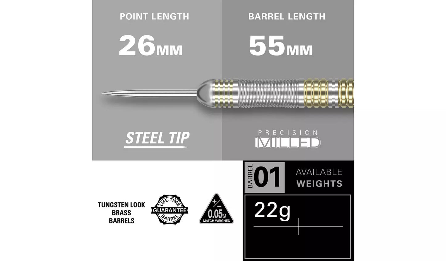 Target Rob Cross 22g Brass Darts Set and Dart Wallet