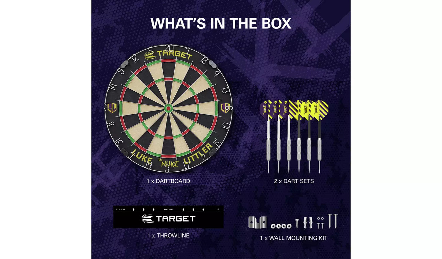 Target Luke Littler Dartboard and Darts Set